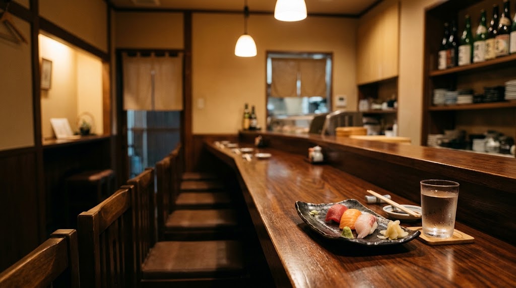 Matsuzushi sushi counter on St. Johns Street, Port Moody